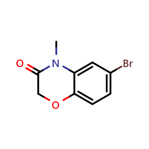 Chemical structure of 6-Bromo-4-methyl-1,4-benzoxazin-3-one , CAS 24036-47-3, AChemBlock T100068