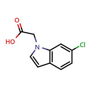Chemical structure of 6-Chloro-indole-1-acetic acid , CAS 943654-33-9, AChemBlock T100077