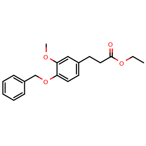 Chemical structure of Ethyl 3-[4-(benzyloxy)-3-methoxyphenyl]propanoate , CAS 186895-24-9, AChemBlock T100085