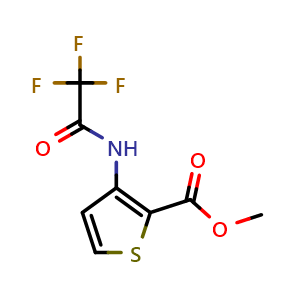 Chemical structure of Methyl 3-(2,2,2-trifluoroacetamido)thiophene-2-carboxylate , CAS 79128-68-0, AChemBlock T100116