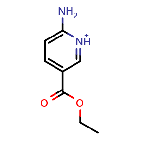 Chemical structure of 2-amino-5-(ethoxycarbonyl)pyridin-1-ium , CAS 39658-41-8, AChemBlock T100127