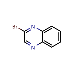Chemical structure of 2-Bromoquinoxaline , CAS 36856-91-4, AChemBlock T100132