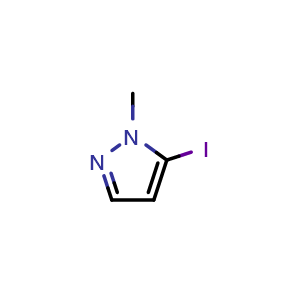 Chemical structure of 5-iodo-1-methylpyrazole , CAS 34091-51-5, AChemBlock T100133