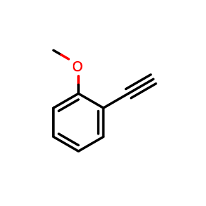 Chemical structure of 2-Methoxyphenylacetylene , CAS 767-91-9, AChemBlock T100155