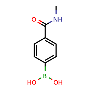 Chemical structure of 4-(N-Methylaminocarbonyl)phenylboronic acid , CAS 121177-82-0, AChemBlock T100160