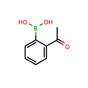 Chemical structure of 2-Acetylphenylboronic acid , CAS 308103-40-4, AChemBlock T100162