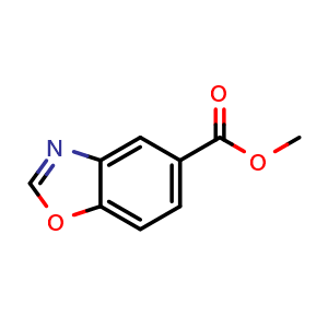 Chemical structure of Methyl benzoxazole-5-carboxylate , CAS 924869-17-0, AChemBlock T100167