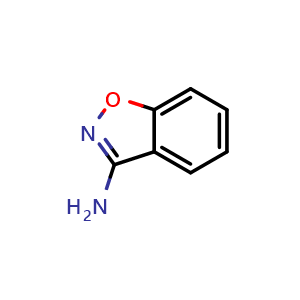 Chemical structure of 1,2-benzoxazol-3-amine , CAS 36216-80-5, AChemBlock T100178