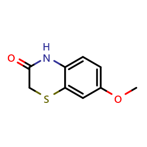 Chemical structure of 7-Methoxy-2H-benzo[b][1,4]thiazin-3(4H)-one , CAS 22726-30-3, AChemBlock T100182