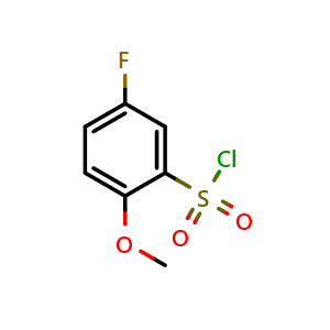 Chemical structure of 5-Fluoro-2-methoxybenzene-1-sulfonyl chloride , CAS 67475-56-3, AChemBlock T100215