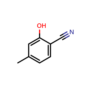 Chemical structure of 2-Hydroxy-4-methyk-benzonitrile , CAS 18495-14-2, AChemBlock T100223
