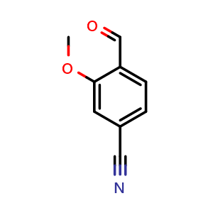Chemical structure of 4-Formyl-3-methoxybenzonitrile , CAS 21962-45-8, AChemBlock T100230