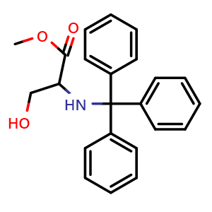 Chemical structure of N-Trityl-DL-Serine methyl ester , CAS 13515-76-9, AChemBlock T100256