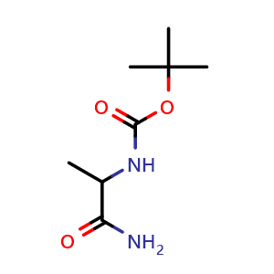 Chemical structure of Boc-DL-alanine amide , CAS 81587-17-9, AChemBlock T100270