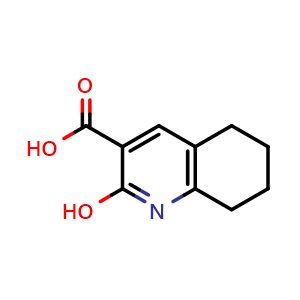 Chemical structure of 2-hydroxy-5,6,7,8-tetrahydroquinoline-3-carboxylic acid , CAS 64500-54-5, AChemBlock T100282