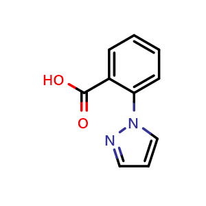 Chemical structure of 2-(1H-pyrazol-1-yl)benzoic acid , CAS 55317-53-8, AChemBlock T100290