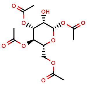 Chemical structure of 1,3,4,6-Tetra-O-acetyl-b-D-mannopyranose , CAS 18968-05-3, AChemBlock T100316