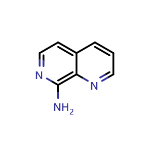 Chemical structure of 1,7-naphthyridin-8-amine , CAS 17965-82-1, AChemBlock T100318