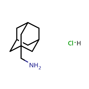 Chemical structure of 1-adamantylmethanamine hydrochloride , CAS 1501-98-0, AChemBlock T100323