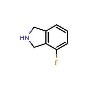 Chemical structure of 4-fluoro-2,3-dihydro-1H-isoindole , CAS 127168-78-9, AChemBlock T100327