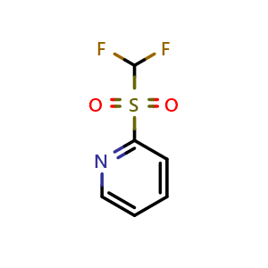 Chemical structure of 2-difluoromethanesulfonylpyridine , CAS 1219454-89-3, AChemBlock T100328