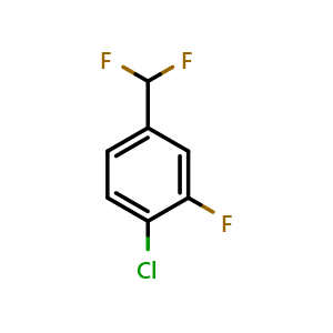 Chemical structure of 1-chloro-4-(difluoromethyl)-2-fluoro-benzene , CAS 1214333-76-2, AChemBlock T100329