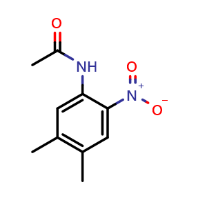 Chemical structure of N-(4,5-Dimethyl-2-nitro-phenyl)-acetamide , CAS 6970-77-0, AChemBlock T100342