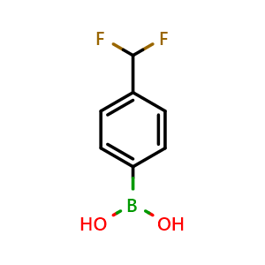 Chemical structure of (4-(Difluoromethyl)phenyl)boronic acid , CAS 946525-43-5, AChemBlock T100352