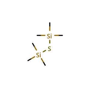 Chemical structure of trimethyl(trimethylsilylsulfanyl)silane , CAS 3385-94-2, AChemBlock T100360