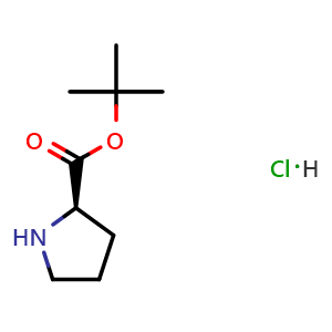 Chemical structure of (R)-tert-Butyl pyrrolidine-2-carboxylate hydrochloride , CAS 184719-80-0, AChemBlock T100366