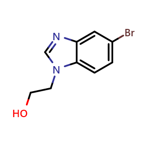 Chemical structure of 2-(5-bromo-1H-benzo[d]imidazol-1-yl)ethanol , CAS 116465-66-8, AChemBlock T100381