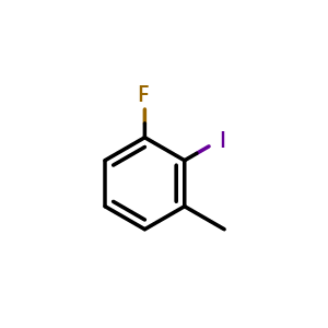 Chemical structure of 1-Fluoro-2-iodo-3-methylbenzene , CAS 883502-14-5, AChemBlock T100388