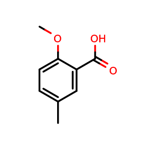 Chemical structure of 2-Methoxy-5-methylbenzoic acid , CAS 25045-36-7, AChemBlock T100401