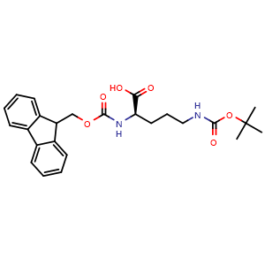Chemical structure of N5-Boc-N2-Fmoc-D-ornithine , CAS 118476-89-4, AChemBlock T100415