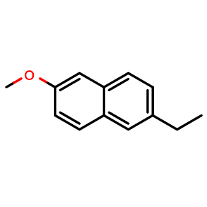 Chemical structure of 2-ethyl-6-methoxynaphthalene , CAS 21388-17-0, AChemBlock T100423