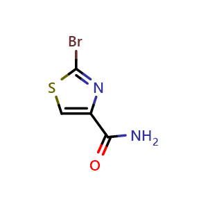 Chemical structure of 2-Bromothiazole-4-carboxamide , CAS 848501-94-0, AChemBlock T100433