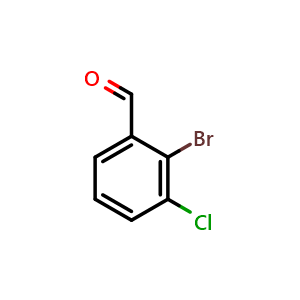 Chemical structure of 2-bromo-3-chlorobenzaldehyde , CAS 74073-40-8, AChemBlock T100441
