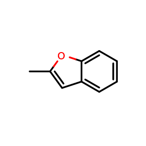 Chemical structure of 2-methylbenzofuran , CAS 4265-25-2, AChemBlock T100462