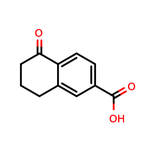 Chemical structure of 5-Oxo-5,6,7,8-tetrahydronaphthalene-2-carboxylic acid , CAS 3470-46-0, AChemBlock T100471