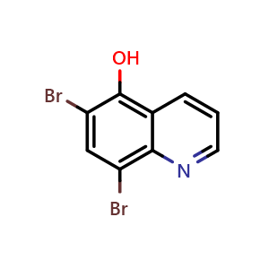 Chemical structure of 6,8-dibromoquinolin-5-ol , CAS 188594-89-0, AChemBlock T100482