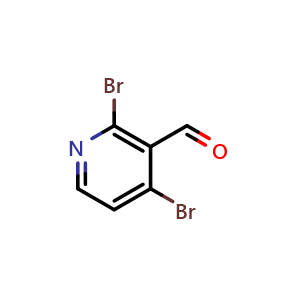 Chemical structure of 2,4-Dibromonicotinaldehyde , CAS 128071-91-0, AChemBlock T100496