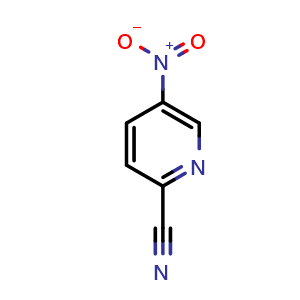 Chemical structure of 5-nitropyridine-2-carbonitrile , CAS 100367-55-3, AChemBlock T100502