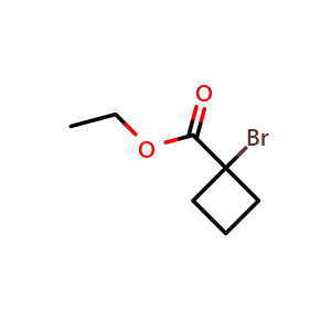 Chemical structure of Ethyl 1-bromocyclobutanecarboxylate , CAS 35120-18-4, AChemBlock T100515