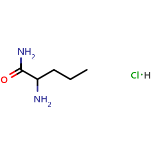 Chemical structure of 2-Amino-pentanamide hydrochloride , CAS 93029-42-6, AChemBlock T100517