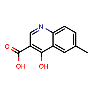Chemical structure of 4-Hydroxy-6-methylquinoline-3-carboxylic acid , CAS 35973-18-3, AChemBlock T100538