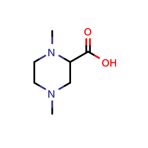 Chemical structure of 1,4-Dimethylpiperazine-2-carboxylic acid , CAS 58895-88-8, AChemBlock T100541