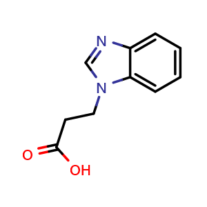 Chemical structure of 1-Benzimidazolepropionic acid , CAS 14840-18-7, AChemBlock T100553