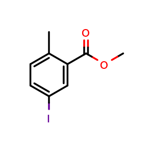 Chemical structure of Methyl 5-iodo-2-methylbenzoate , CAS 103440-54-6, AChemBlock T100555