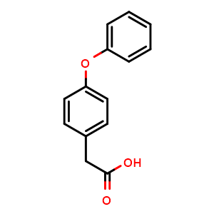 Chemical structure of 4-Phenoxyphenylacetic acid , CAS 6328-74-1, AChemBlock T100582