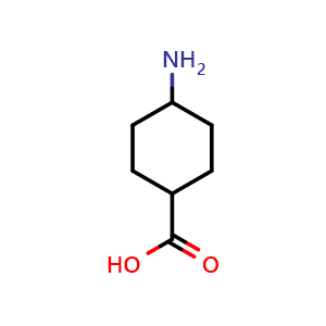 Chemical structure of 4-Amino-cyclohexanecarboxylic acid , CAS 1776-53-0, AChemBlock T100592